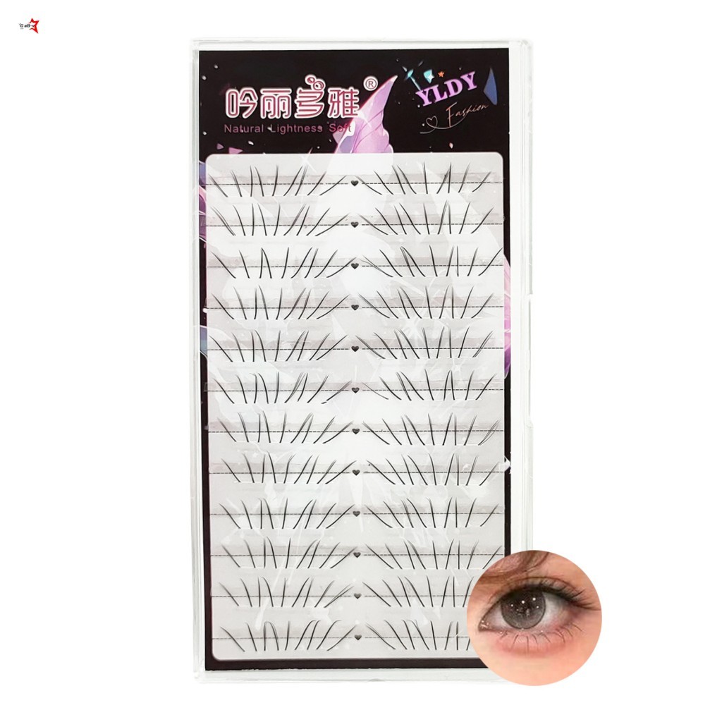 Nhíp miễn phí✨ 3 Cụm Móng Vuốt Đôi Lông Mi Dưới Tự Nhiên C Curl Fiber Lông Mi Giả Để Trang Điểm Hàng Ngày