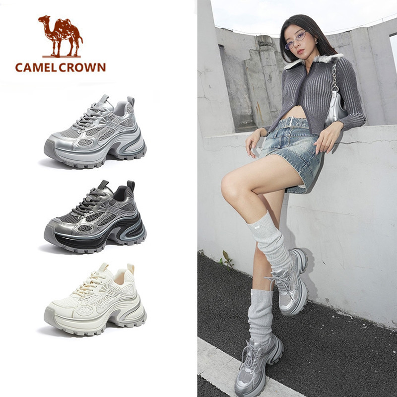 Giày thể thao nữ CAMEL CROWN Giày thể thao nâng cao đế dày thông thường