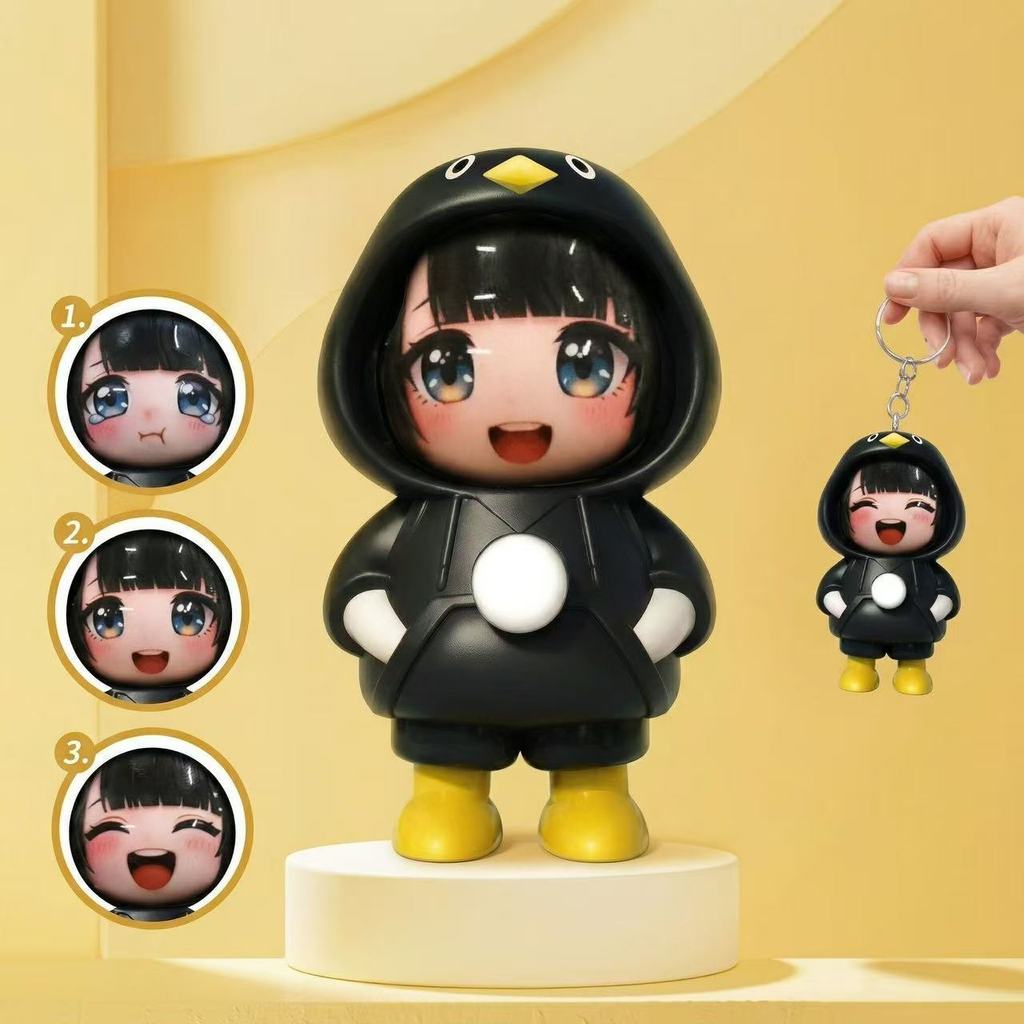 Trò chơi Arknights: Endfield Endmin Gugu Gaga Chim cánh cụt Búp bê thay đổi mặt‌ Túi đồ chơi Trang trí Mặt dây chuyền Móc khóa Quà tặng