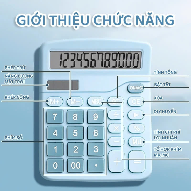 Máy Tính Cầm Tay Máy Tính Bỏ Túi Văn Phòng Phẩm Học Sinh Giá Tốt Kế Toán Phím Bấm Nhạy Năng Lượng Mặt Trời Thời Trang