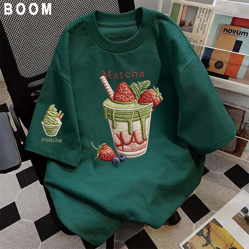 Áo thun chữ thêu nữ kiểu hàn quốc form rộng tay lỡ cổ tròn cotton mát - hè hot trend in cách dễ thương- Local brand #21