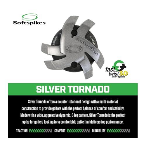 Softspikes Silver Tornado FastTwist 3.0 – Đinh giày golf 18 cái – Bám tốt, trọng lượng nhẹ