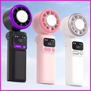 Quạt cầm tay di động 5 tốc độ có thể sạc lại Làm mát yên tĩnh Quạt để bàn di động cho du lịch ngoài trời bãi biển lyuvn