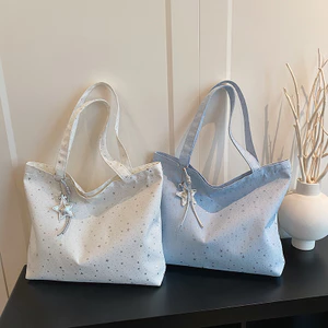 Star Tote Phong Cách Hàn Quốc Dung Tích Lớn Đi Lại Phù Hợp Với Vải Di Động Lười Phong Cách Một Vai 26.4.27