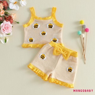 MG-Toddler Trang Phục Bé Gái Cherry / Ong Trang Trí Áo Bể Không Tay Quần Short Eo Co Giãn 2 Bộ Quần Áo