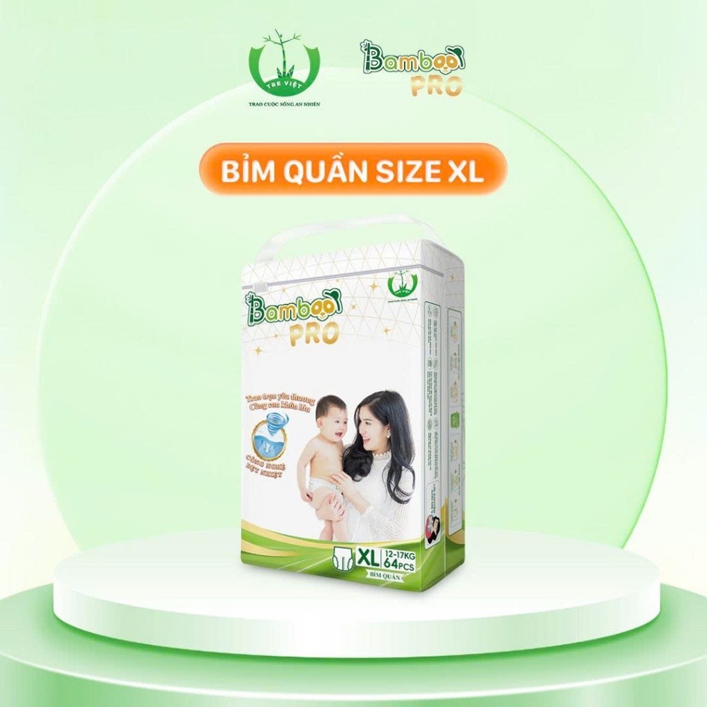 Bỉm BAMBOO PRO Dán/Quần Công Nghệ Nhật Bản Siêu Thấm, An Toàn Cho Da, Ôm Sát Thoải Mái Đủ Size