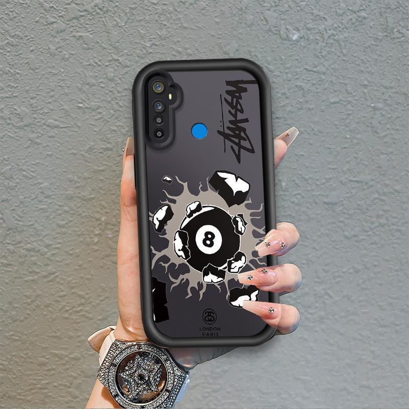 Vỏ Cho Realme 5 5i 5S 6i Phim Hoạt Hình Silicon Mềm Ốp lưng TPU Bi-a Xu Hướng Mắt Thiên Thần Chống Sốc Ốp Lưng