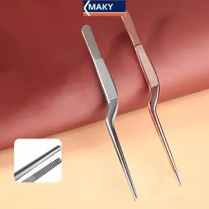MAKY Tai Mũi Earpi Wax Removal Forceps Kẹp Góc Kẹp Mũi Dụng Cụ Cong Earwax Nhíp Kẹp Tẩy Lông Mi Cleaner Nhíp VN