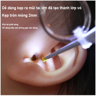 Bộ lấy ráy tai có đèn LED cho bé – Đầu silicon mềm, an toàn không đau, dụng cụ vệ sinh tai thông minh dành cho trẻ em