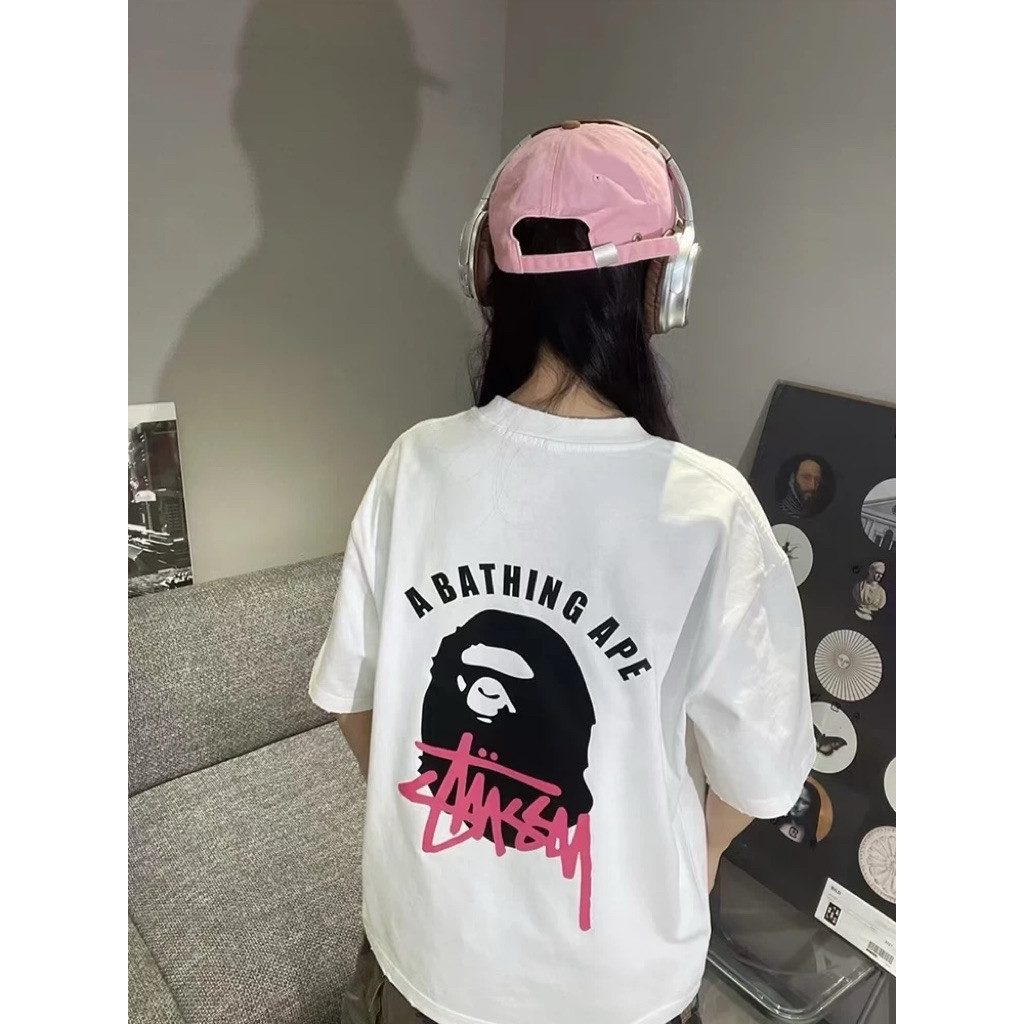 Áo Thun BAPE X STUSSY 2025 Full Tag 100% Cotton 250GSM