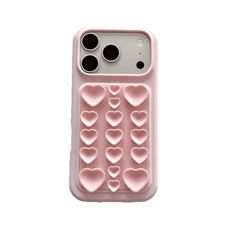 Cốc Hút Màu Tình Yêu Thích Hợp Cho iPhone17promax Vỏ Điện Thoại Apple 16 Silicon Chống Sốc 17 Màu Trơn