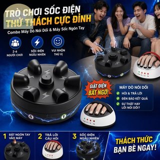 Trò chơi máy dò nói dối Electric Shock Finger Party Trivia Truth Test Đồ chơi thử thách gia đình