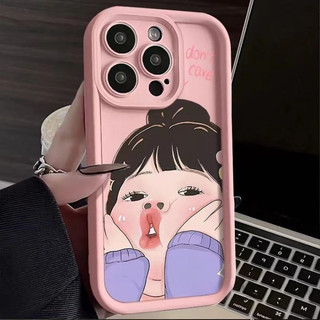 Dành Cho IPhone17 16 15 14 13 12 11ProMax X XR XSMax 7Plus Dễ thương bĩu môi cô gái tốt lỗ điện thoại trường hợp