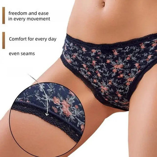 [5 Cái] Combo Gói Quần Lót Tam Giác Cotton Nguyên Chất Cho Nữ Nhiều Kích Cỡ, in Hình, Hầu Như Không Thể Nhận Biết, Thoải Mái Và Mềm Mại, Và Phong Cách Q-C3