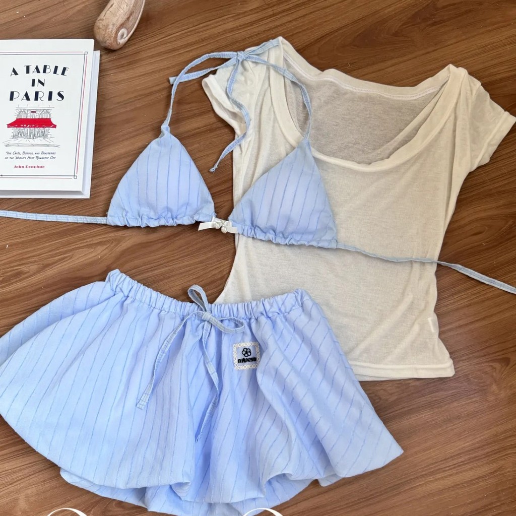 Bikini Ba Mảnh Nhỏ Tươi Phong Cách Kỳ Nghỉ Đồ Bơi Chia Bộ Đồ