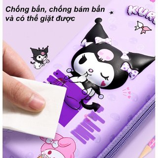Hộp đựng bút chì 3D dễ thương PU chống nước chống bụi nhiều túi Trường học lưu trữ văn phòng Túi bút chì