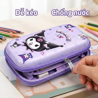 Hộp đựng bút chì 3D dễ thương PU chống nước chống bụi nhiều túi Trường học lưu trữ văn phòng Túi bút chì