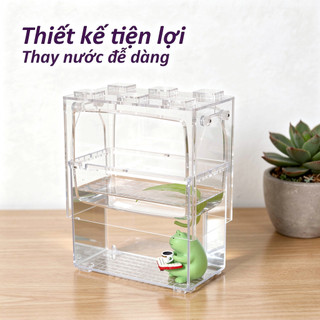 Bể Cá Mini Để Bàn Bể Cá ABS Nhựa Đèn LED Trang Trí Nhà Thú Cưng Hiển Thị Quà Tặng