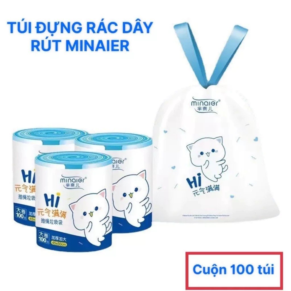 Túi Đựng Rác Có Dây Kéo loại 100 Túi. Loại Siêu Dày Dai Chắc Chắn, Túi Đựng Rác