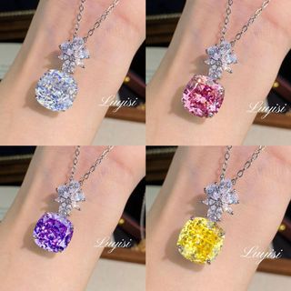 Dây chuyền xương đòn đá lithium màu tím, phong cách mới từ châu Âu và Mỹ