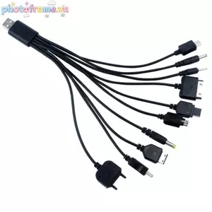Photoframe Đa Pin Cáp Sạc USB Adapter Cáp Dây Dữ Liệu 10 Trong 1 Đa Năng USB Truyền Dữ Liệu Đa Năng VN