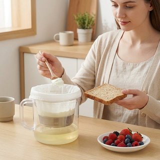 Bộ lọc sữa chua Hy Lạp Bộ lọc mịn Dung tích lớn Có thể tháo rời Dễ dàng làm sạch Giỏ nhỏ giọt 3 túi lọc