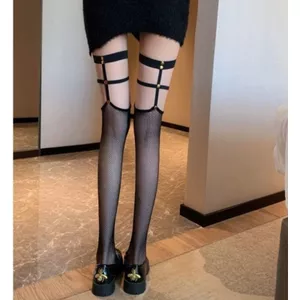 Khuyến mãi: Tất đùi lưới over-the-knee gợi cảm, chất liệu lụa đen - Pure Desire