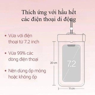 Túi chống nước điện thoại - Cảm ứng mượt, an toàn khi đi bơi, mang đi biển đi bơi tiêu chuẩn IPX8