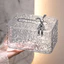 Hộp Đựng Khăn Giấy Acrylic Cao Cấp Vân Sóng Nước, Hộp Giấy Decor Trong Suốt Charm Thỏ Sang Trọng