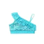 Nyeemya Kids Girls Dance Skating Trang phục thường ngày Dây đeo vai bất đối xứng Không tay Sequin Ruffle Crop Top với Quần legging thắt lưng co giãn