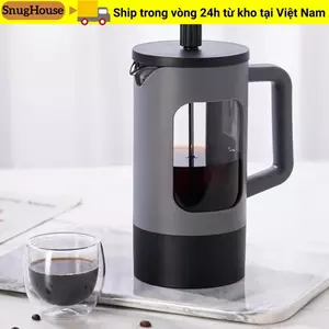 Máy pha cà phê trà ép kiểu Pháp SNUGHOUSE 600ml, chịu nhiệt, đa chức năng, chống rỉ sét, di động