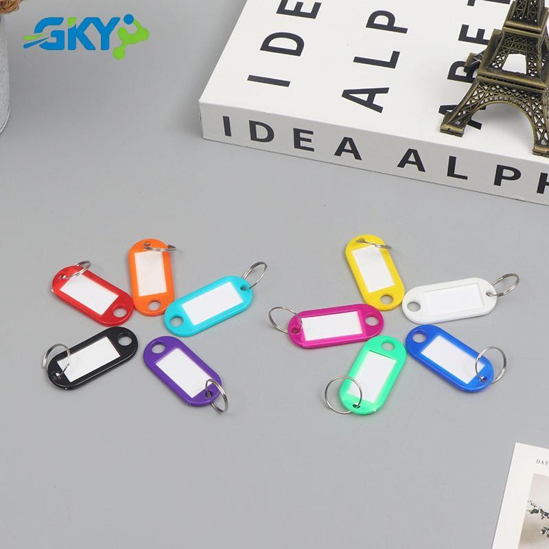 GKY 50 Chiếc Móc Khóa Nhiều Màu Sắc Thẻ Chìa Khóa Nhãn ID Tên Phòng Địa Chỉ TEL Số Bút Chìa Khóa Thẻ Hành Lý Có Vòng Chia GKY