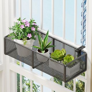 Giá đỡ cây treo YUUKII, Giá đỡ chậu hoa nghệ thuật sắt đa năng, Thiết kế treo chất lượng cao Giá lưu trữ ban công Giá đỡ cửa sổ