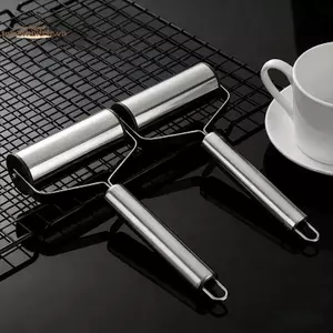 TRTR Thép không gỉ Cán Pin Hai Đầu Chống Dính Bột Con Lăn Nướng Bánh Ngọt Dụng Cụ Cho Nhà Bếp Làm Bánh VN