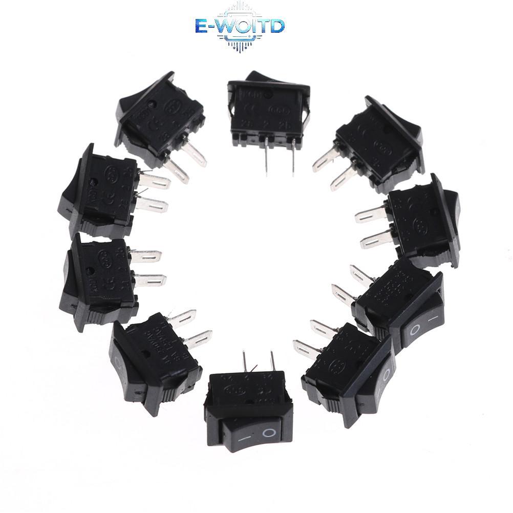 E-WOITD 10 Cái 10 * 15MM Công Tắc Roer Nhỏ KCD1-11 250VAC / 3A 6A 125V AC 2P Công Tắc E-WOITD