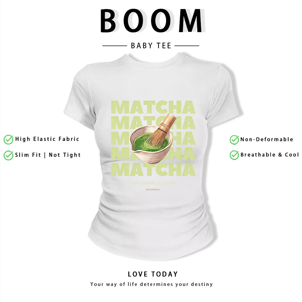 BOOM Áo Baby Tee Nữ Cotton Ôm Body-Áo Thun Ngắn Tay Y2K In Hình PhongCách Mùa Hè, Cổ Tròn Hàng Đầucách hàn quốc phongV47