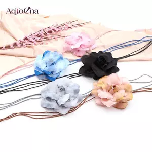 AqToCna Voan Hoa Lớn Thắt Nút Thắt Lưng Mỏng Dây Thắt Lưng Nữ Thời Trang Dây Thắt Lưng Dài sel Váy Trang Trí Áo Len AqToCna