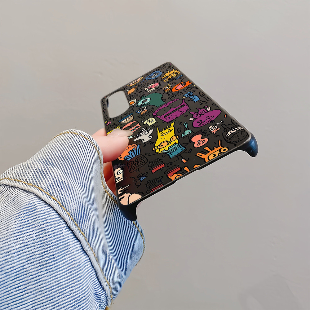 Vỏ điện thoại cứng mỏng cho Sony Xperia 1 II III IV V, 5 II III; họa tiết Graffiti Little Monster; phủ nửa, micro-matte