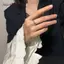 AqToCna Retro Gothic Màu Bạc Zircon Hợp Kim Nhẫn Dành Cho Nữ Cô Gái Vintage Pha Lê Mở Nhẫn Có Thể Điều Chỉnh Punk Hình Học Dự Tiệc Trang Sức AqToCna