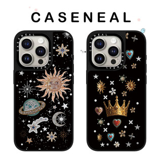 Ốp điện thoại gương chống rơi Crown Sun phù hợp cho iPhone 17 ProMax 17 Pro 17 Air 16promax 16 15promax 15 14promax 13 13promax Vỏ bảo vệ cạnh đen