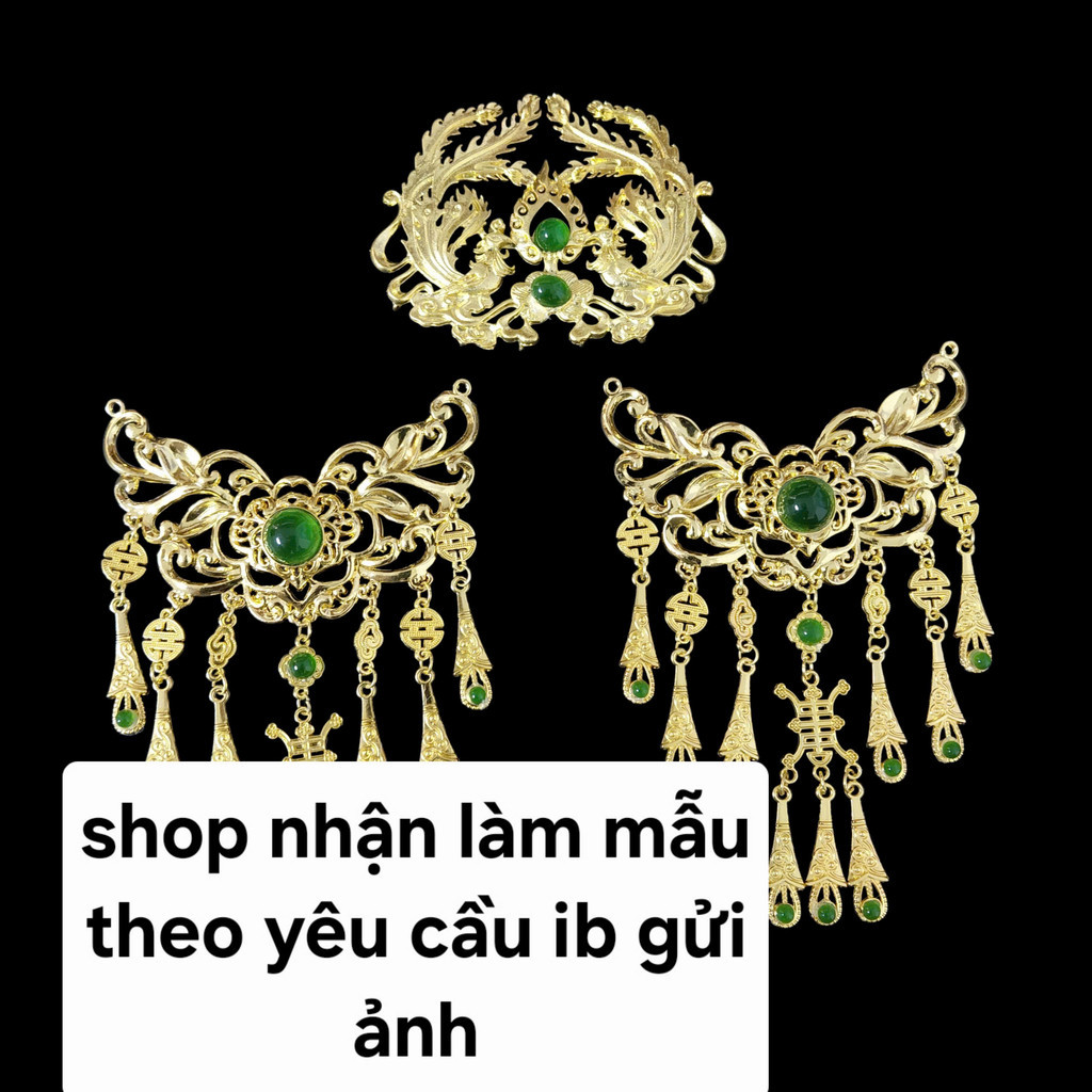 (1 bộ) Bộ cài mấn hầu đồng, phụ kiện hầu đồng, phụ kiện cài tóc cổ trang, phụ kiện cưới Khánh Huyền