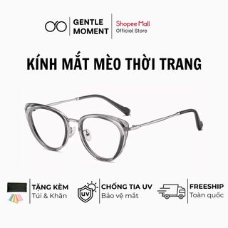 Gọng kính mắt mèo nữ GENTLE MOMENT gọng kim loại chống ánh sáng xanh chống tia UV thời trang phong cách GMK689