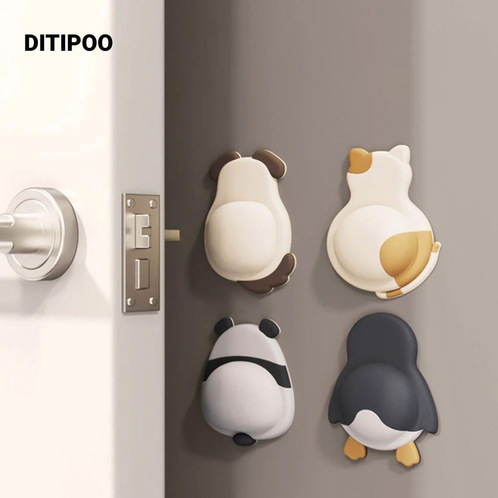 DITIPOO 1 / 2 Cái Nút Chặn Cửa, Miếng Lót Chống Sốc Cao Su Mềm Chống Va Chạm, Chống Trơn Trượt Tự Dính Tắt Tiếng Thiết Kế Tủ Lạnh Cửa Sau Dán Tường Tường