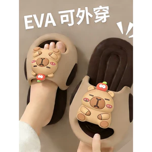 Hoạt Hình Mới Kapibara Dép Trẻ Em Mùa Hè EVA Nhẹ Đế Mềm Chống Trơn Trượt Chống Mài Mòn Tại Nhà Ngoài Trời Dép