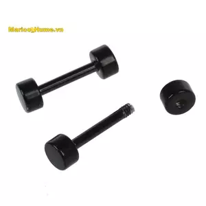 1 Đôi Bông Tai Bông Tai Thép Titan Barbell Nam