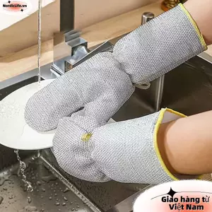 Găng tay rửa chén NORDICLIFE, Găng tay làm sạch công việc nhà kéo dài làm sạch gia đình, Găng tay bóng dây thép dày chống thấm nước