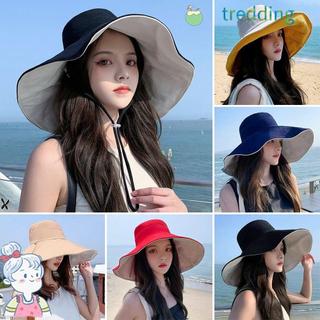 Mũ đi biển TREDDING491, Mũ xô di động có thể gập lại, Mũ chống nắng vành lớn hai mặt mùa xuân hè dành cho nam giới