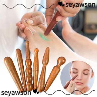 Que massage toàn thân SEYAWSON, Gậy massage huyệt bằng gỗ Mini, Máy mát xa phản xạ chân đầu tròn bền bỉ để giảm mệt mỏi về thể chất