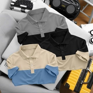 COMBO 3 ÁO POLO SỌC NGANG VẢI THUN CÁ SẤU POLY THÁI 4 CHIỀU