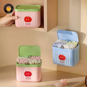 {TB & Bag} Hộp đựng Qtip bóng bông có nắp, Hộp đựng hộp đựng cho phòng tắm Tổ chức lưu trữ tại nhà, Hộp đựng đồ trang điểm.